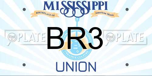 BR3 Mississippi License Plate