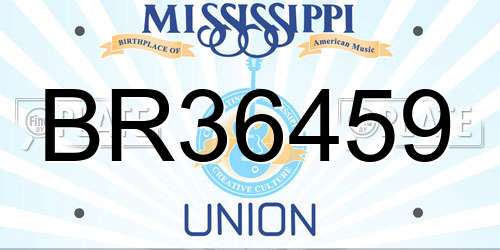 BR36459 Mississippi License Plate