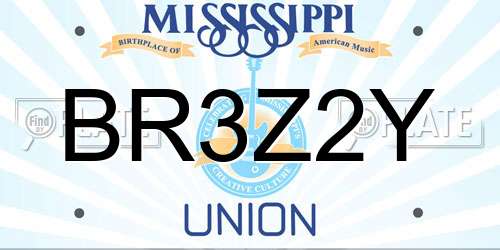 BR3Z2Y Mississippi License Plate