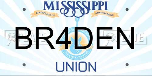 BR4DEN Mississippi License Plate