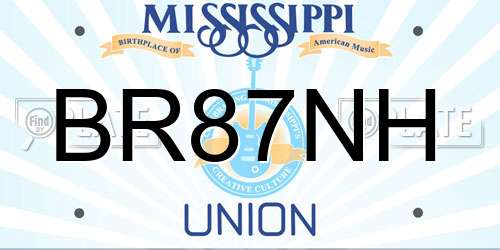 BR87NH Mississippi License Plate