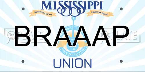 BRAAAP Mississippi License Plate