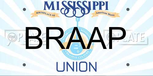 BRAAP Mississippi License Plate
