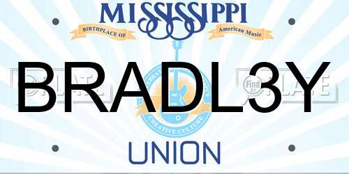 BRADL3Y Mississippi License Plate