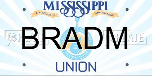 BRADM Mississippi License Plate