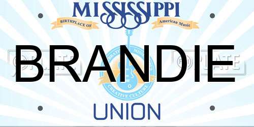 BRANDIE Mississippi License Plate