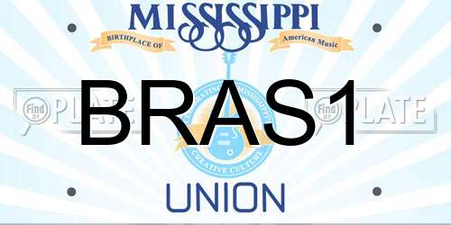 BRAS1 Mississippi License Plate