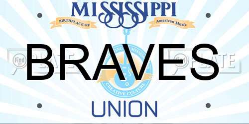BRAVES Mississippi License Plate