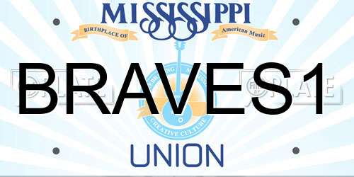 BRAVES1 Mississippi License Plate