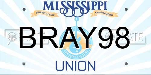 BRAY98 Mississippi License Plate