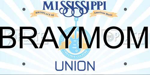 BRAYMOM Mississippi License Plate