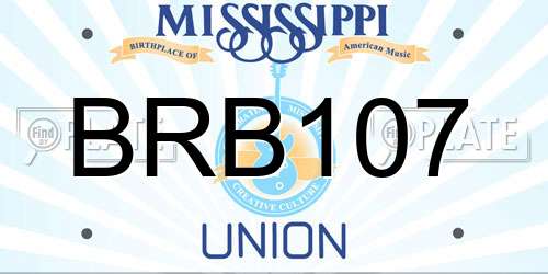 BRB107 Mississippi License Plate