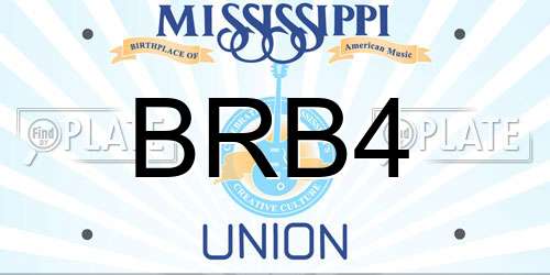 BRB4 Mississippi License Plate