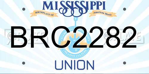 BRC2282 Mississippi License Plate