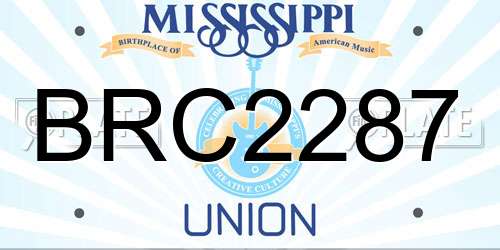 BRC2287 Mississippi License Plate