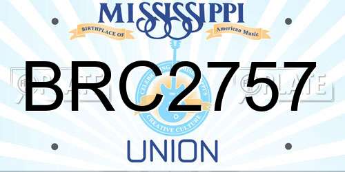 BRC2757 Mississippi License Plate