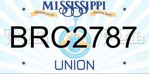BRC2787 Mississippi License Plate