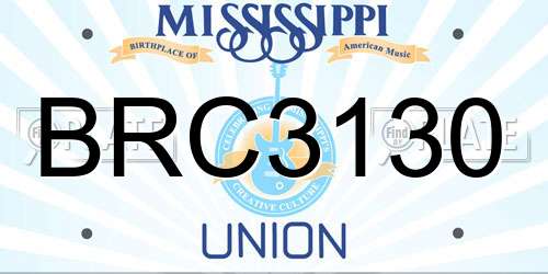 BRC3130 Mississippi License Plate