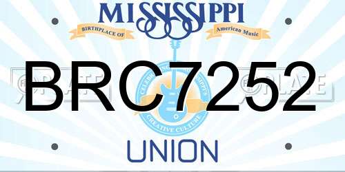 BRC7252 Mississippi License Plate