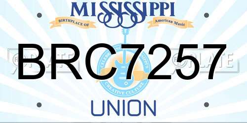 BRC7257 Mississippi License Plate