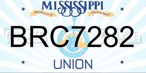 BRC7282 Mississippi License Plate