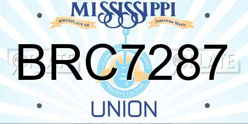 BRC7287 Mississippi License Plate