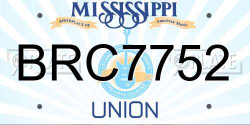 BRC7752 Mississippi License Plate