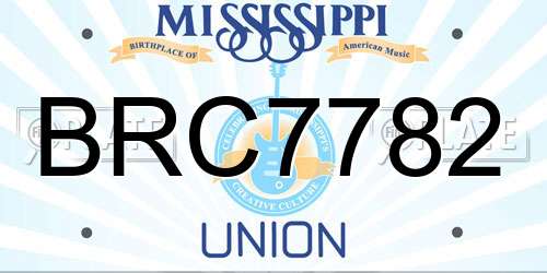 BRC7782 Mississippi License Plate