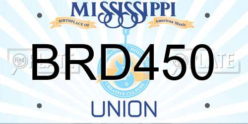 BRD450 Mississippi License Plate