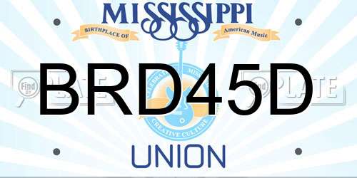 BRD45D Mississippi License Plate