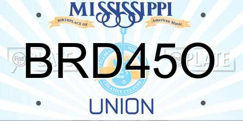 BRD45O Mississippi License Plate