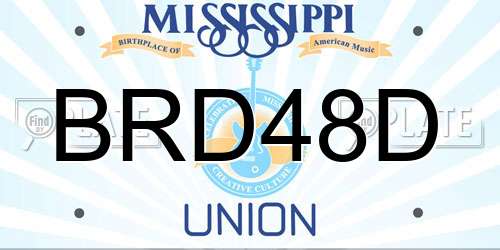 BRD48D Mississippi License Plate