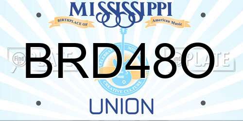 BRD48O Mississippi License Plate