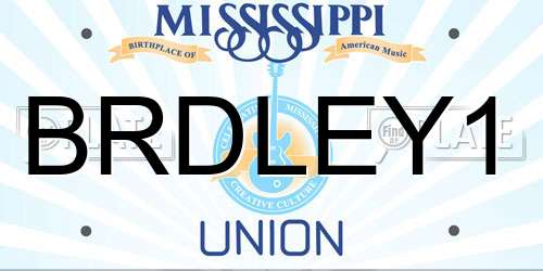 BRDLEY1 Mississippi License Plate