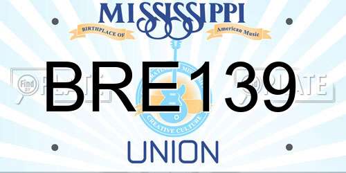 BRE139 Mississippi License Plate
