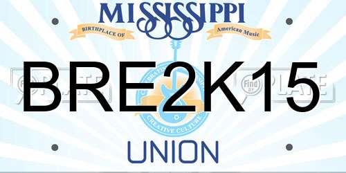 BRE2K15 Mississippi License Plate