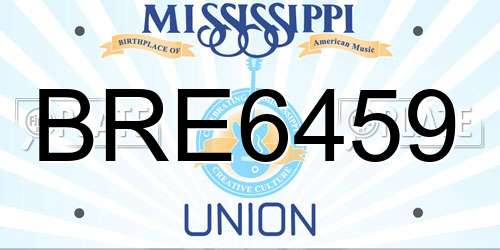 BRE6459 Mississippi License Plate