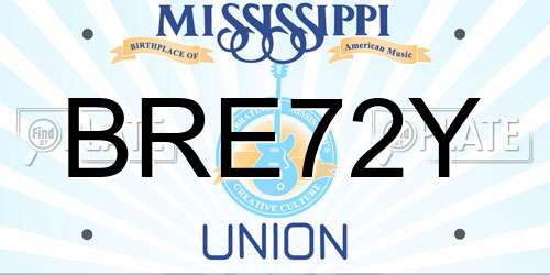 BRE72Y Mississippi License Plate
