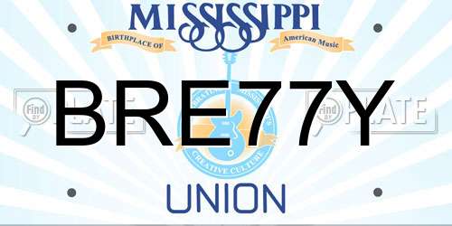 BRE77Y Mississippi License Plate