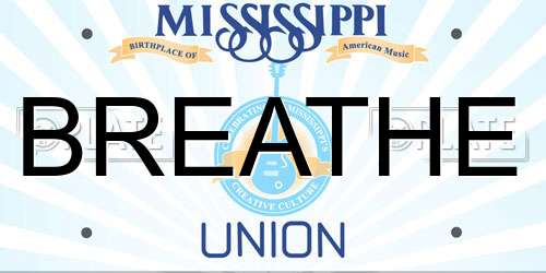 BREATHE Mississippi License Plate