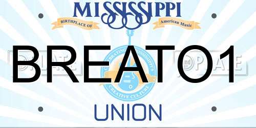 BREATO1 Mississippi License Plate