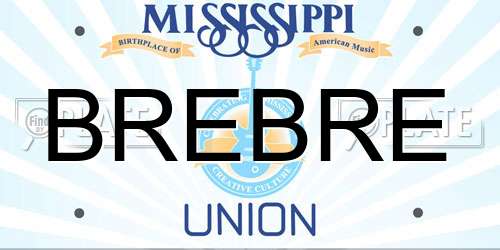 BREBRE Mississippi License Plate