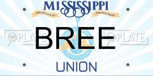 BREE Mississippi License Plate