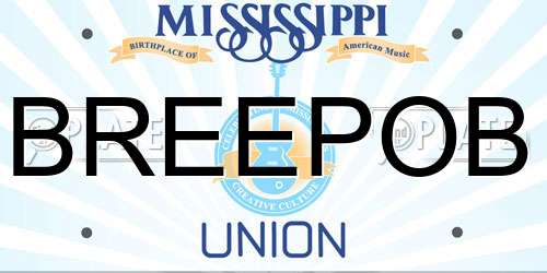 BREEPOB Mississippi License Plate