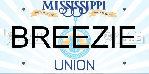BREEZIE Mississippi License Plate