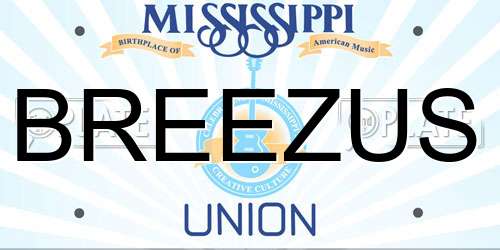 BREEZUS Mississippi License Plate