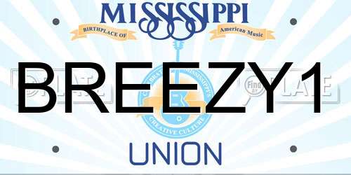 BREEZY1 Mississippi License Plate
