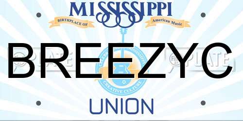 BREEZYC Mississippi License Plate