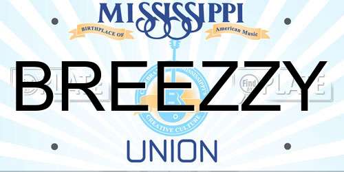 BREEZZY Mississippi License Plate