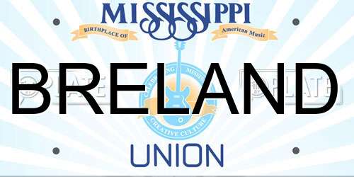 BRELAND Mississippi License Plate